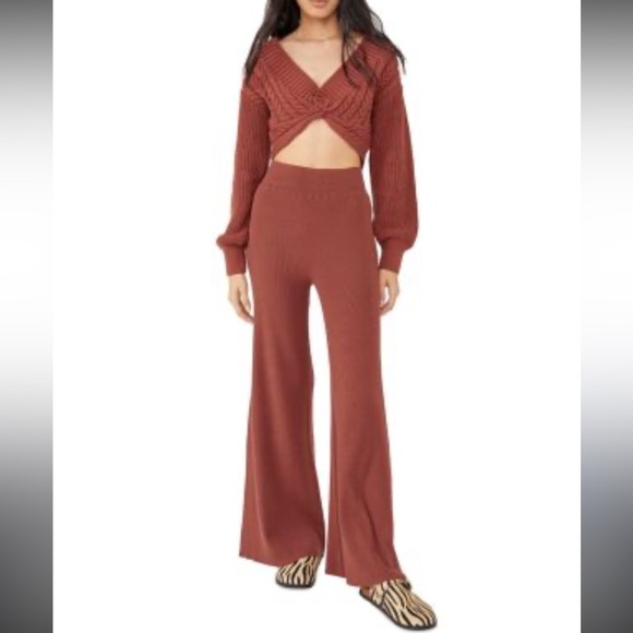 Free People Emilie Sweater Set in
Cherry Cola NWT $168 casual revolve fall knit - Picture 3 of 12